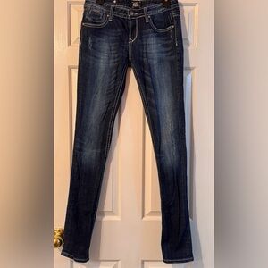 ReRock for Express Skinny Jeans long length dark blue EUC